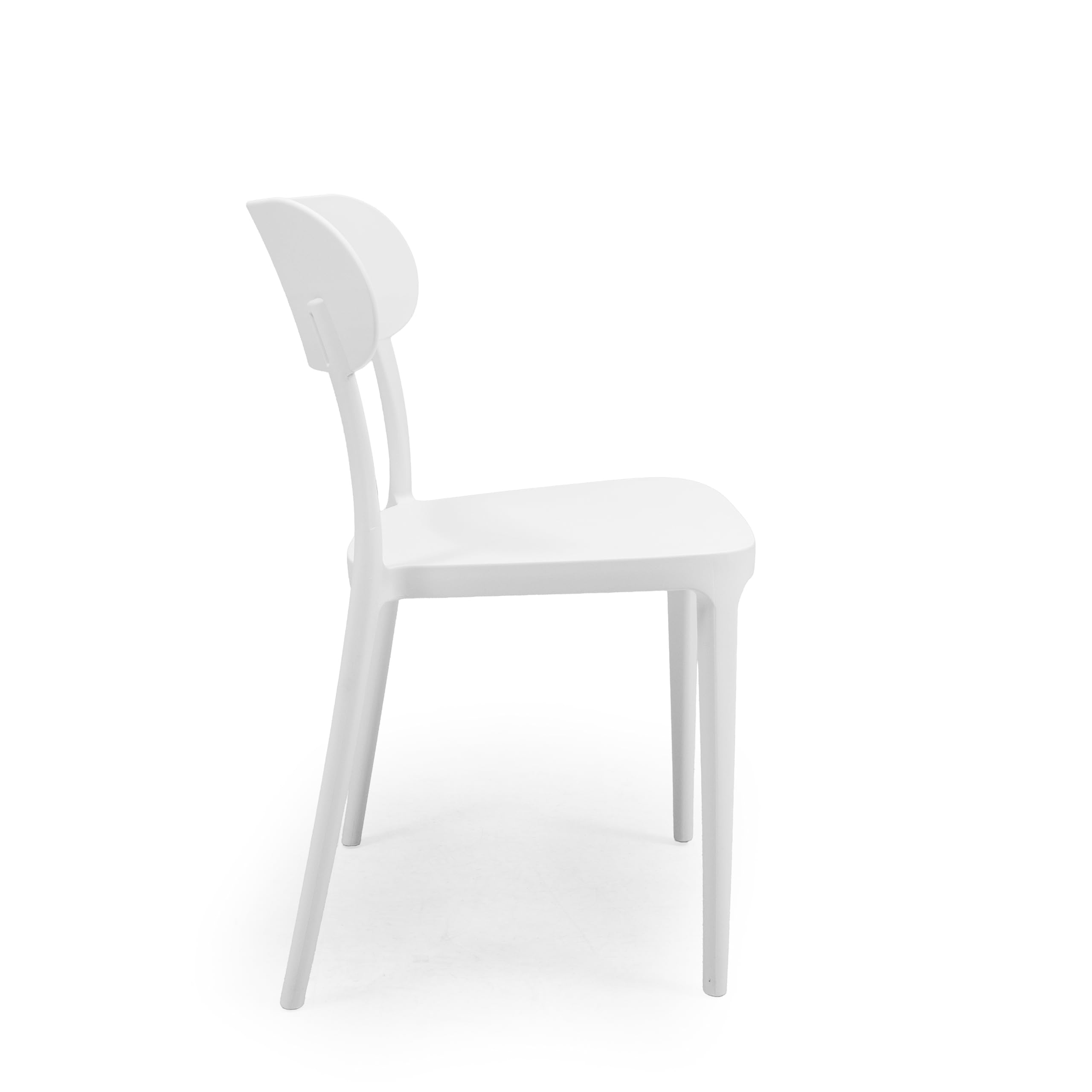 Homely – Silla de Polipropileno JARA | Diseño Moderno y apilable | Silla para Comedor, Cocina, terraza, jardín, balcón | Silla de Material plástico Muy Resistente y facil de Limpiar | Color Blanco
