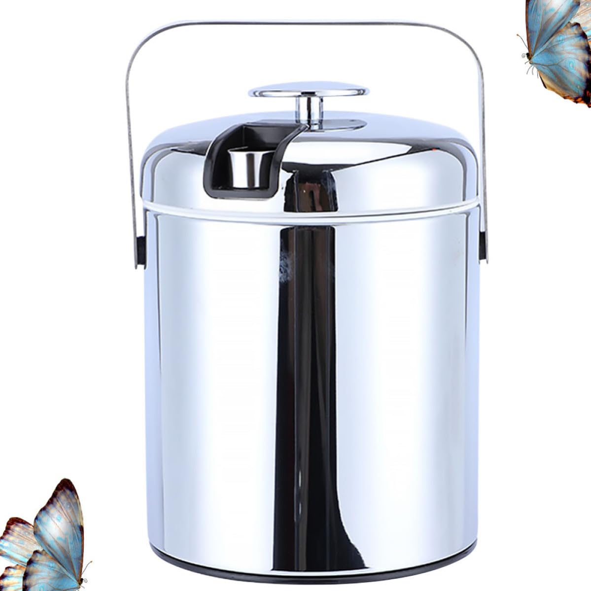 Secchiello Argento in Acciaio 1, 3 Ghiaccio Portatile Inox