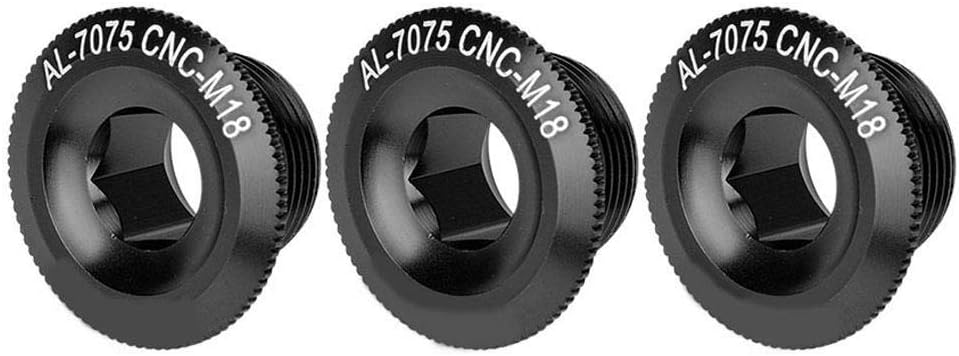 Alomejor bicycle crank nuts,lightweight aluminum alloy fastening track crank bolts 3Pcs 18mm black for bicycle mechanics track cyclists urban commuters