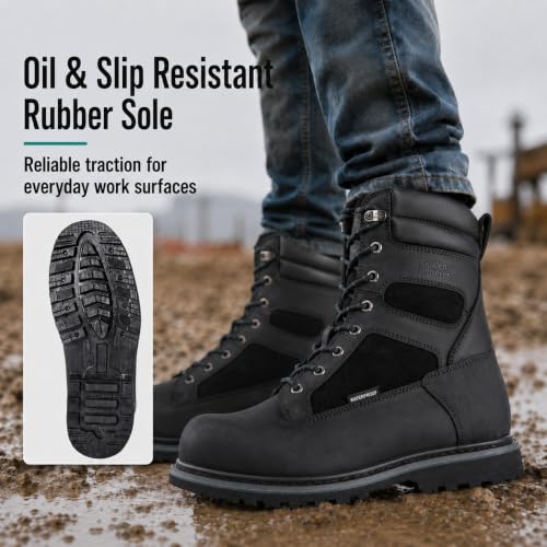 Image of Golden Retriever 6 /8 Inch Waterproof Composite Toe Work Boots for Men | Non-Metallic Safety Toe, Crazy Horse leather, Goodyear Welt Construction, Easy-On Rear Pull Loop, EH Rated Work Boots