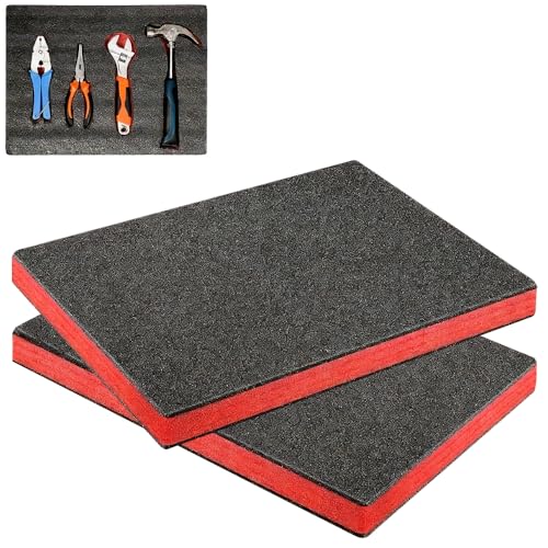 2 Stück Precision Defined Werkzeugkiste Schaumstoff 40 x 30 x 2.5CM Schaumstoffeinlage Werkzeug Einsätze für Koffer, Werkzeug-Schaumstoff Werkzeugeinlage Polyethylenschaumstoff