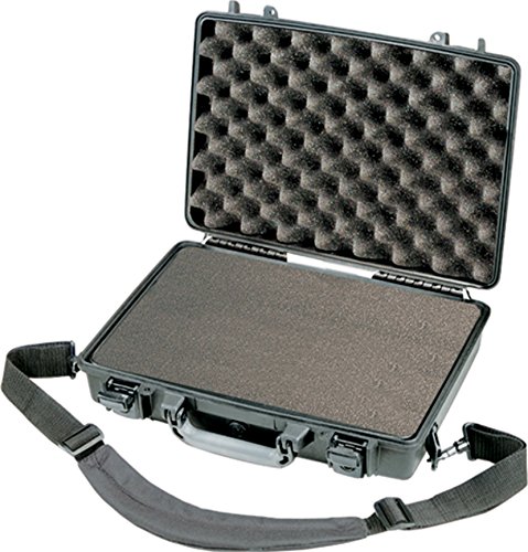 PELI 1470 Shockproof Laptop Case, IP67 Watertight and Dustproof, 19L Capacity, Made in US, With Customisable Foam Inlay, Black