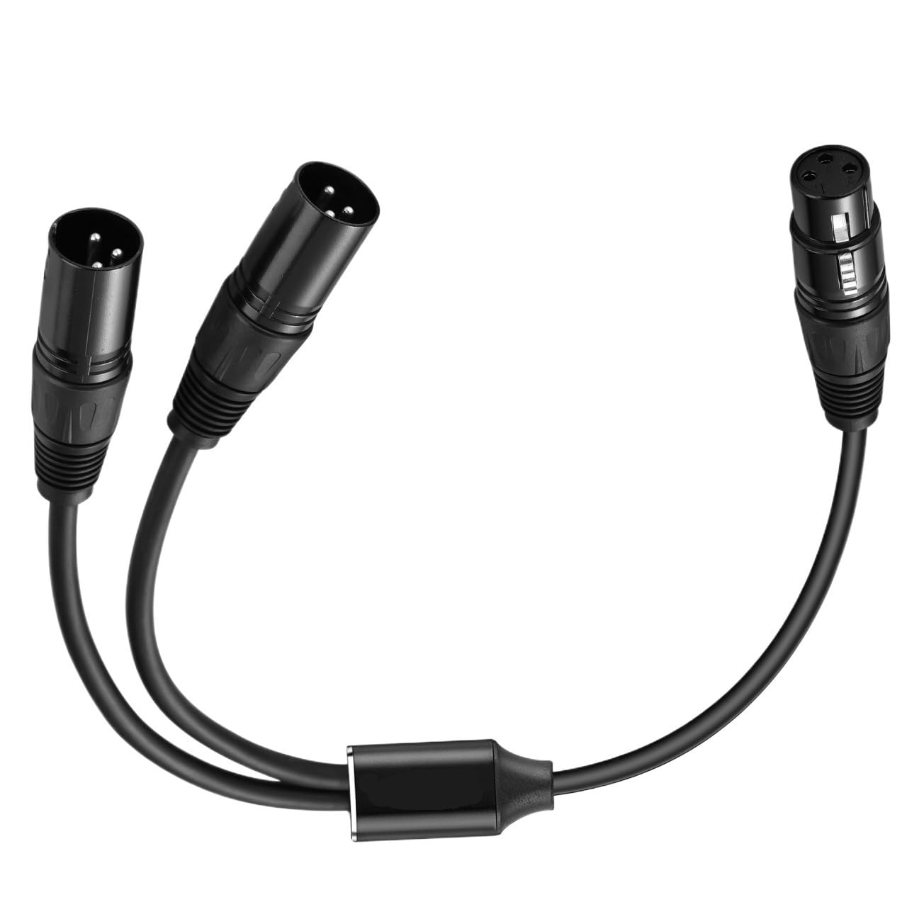 XLR żeński na podwójny XLR męski 3-pinowy rozdzielacz Y folia + pleciony ekranowany do wzmacniacza miksera mikrofonowego 50 cm 1,5 m 300 cm (0,5 m)