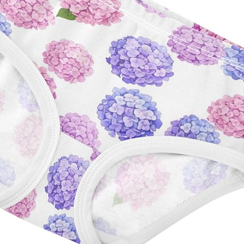 Hydrangea Flowers Pastel Pink Purple Panties for Girl Girls Underwear Toddlers Cotton Stylish Briefs Kids Undies 2t4