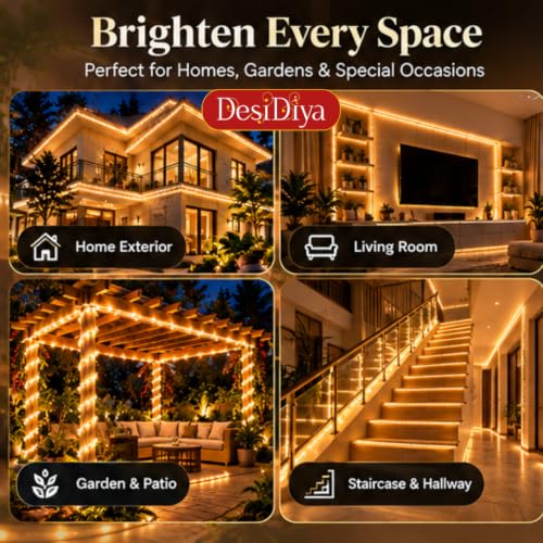 Image of Desidiya 50M LED Rope Light Warm White Lights for Decoration