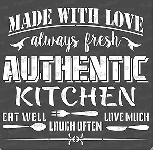 Stencil - Authentic Kitchen | Reusable Painting Template for Art and Craft, Mixed Media, Wall Painting, Home Decor, DIY Albums, Card Making and Fabric Painting, 6