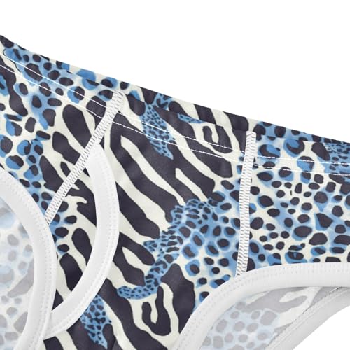 Wusikd Zebra Stripes Boys' Underwear Cotton Blue Leopard Spots Boys Briefs Soft Toddler Underwear 2T4