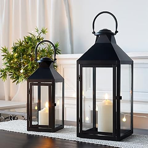 JHY DESIGN Set of 2 Vintage Lanterns Cover