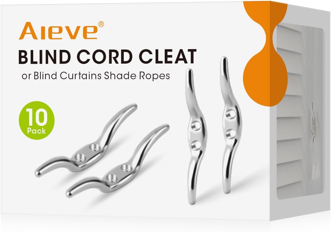 Aieve Cleat Hooks, Zinc Alloy Blind Cord Cleats Blind Cord Hooks with Screws for Roman Shade Curtains Sun Shades Ropes (10 Pack) Aieve Cleat Hooks, Zinc Alloy Blind Cord Cleats Blind Cord Hooks with Screws for Roman Shade Curtains Sun Shades Ropes (10 Pack)