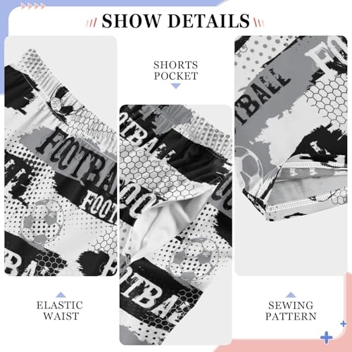 ZZXXB Football Retro Pattern Boys Long Pants Soft Trousers Elastic Waist Kids Lounge Bottoms with Pockets S-XL4