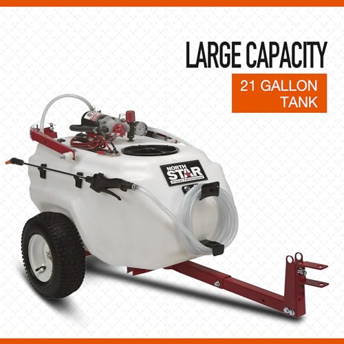 NorthStar Tow-Behind Trailer Boom Broadcast and Spot Sprayer - 21-Gallon Capacity, 2.2 GPM, 12 Volt DC