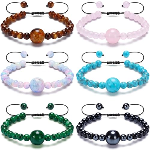 Image of Sureio 6 Pcs Motion Sickness Bracelets Cruise Essentials Adjustable Anti Nausea Wristband for Adults Car Sea Air Sickness Relief