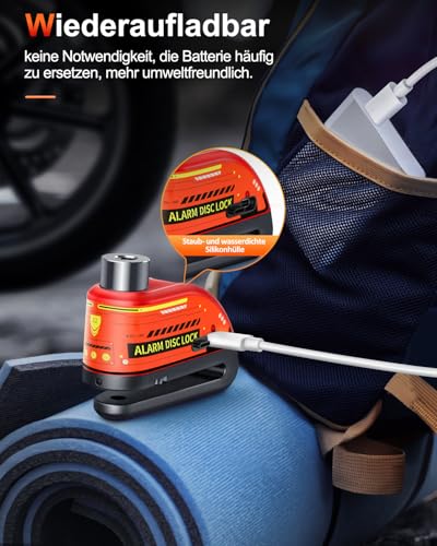 Image of ZEXMTE Waterproof Motorcycle Disc Brake Lock with 120dB Alarm