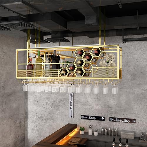 Suspension Industrielle Rustique Étagère Murale et Support de Verre