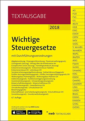 Preisvergleich Produktbild Wichtige Steuergesetze: mit Durchführungsverordnungen.