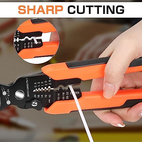 Image of 5-in-1 Wire Stripper, Cable Cutter & Terminal Crimping Tool | Professional Multifunction Electrical Wire Stripping, Cutting, Winding & Crimping Pliers for Electricians, Technicians & DIY Use