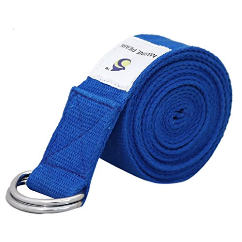 Marine Pearl 8 ft Anti Skid Yoga Strap Belt for Stretching Exercise with D-Ring Buckle/Durable Heavy Duty Cotton/Anti Sweat/Increases Flexibility (B06XPKBWK9) Amazon Price History, Amazon Price Tracker