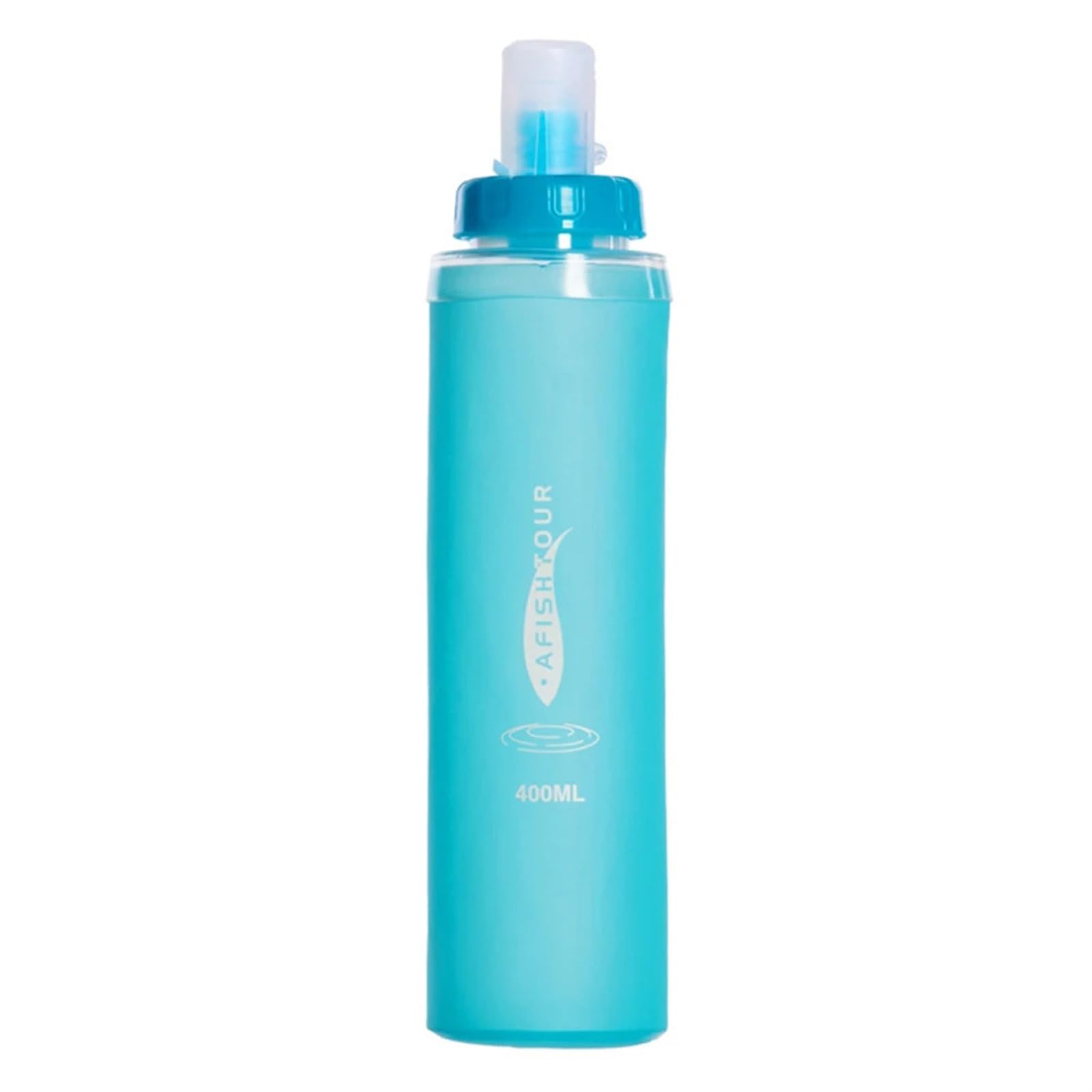 QuxetlRyz Sports Water Bottle TPU Collapsible Drink Water Bottle Folding Running Hydration Pack Silicone Nozzle Reusable Lightweight for Outdoor Camping(Blue 400ml)