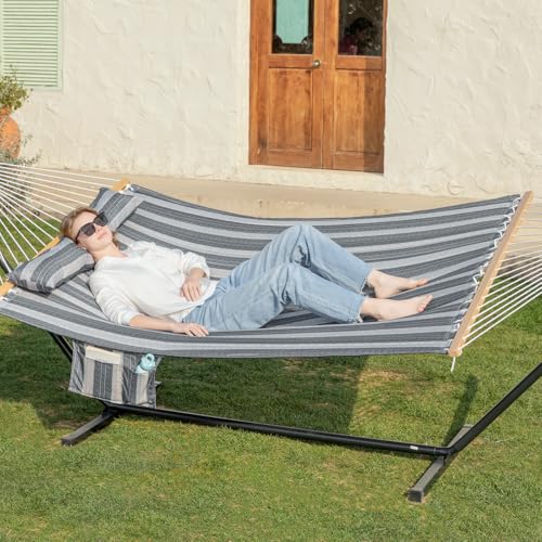 Image of GAFETE 2 Person Hammock with Stand for Outside, Heavy Duty Steel Stand
