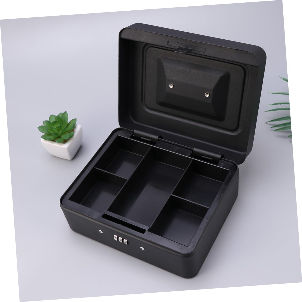 STOBAZA Caja de Cajero Tienda de Metal con Cerradura de Combinación y Asa Portátil para Comercios y Tiendas de Conveniencia