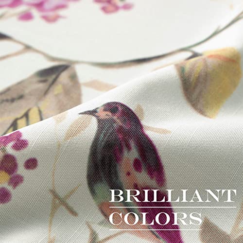 Image of VOGOL Country Style Door Curtains, Bird Pattern Rod Pocket French Door Curtain, Light Filtering Window Panel for Sliding Glass Closet Doorway, 25 x 72, 1 Piece