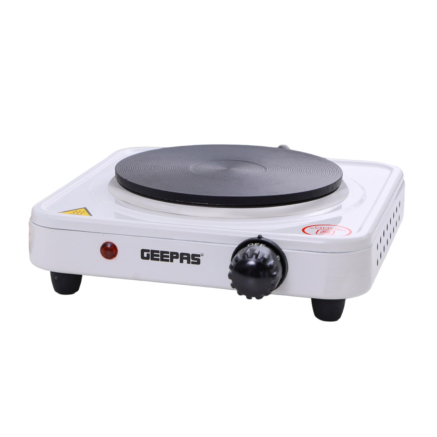 GEEPAS 1000W Single Hot Plate for Precise Table Top Cooking | Cast Iron