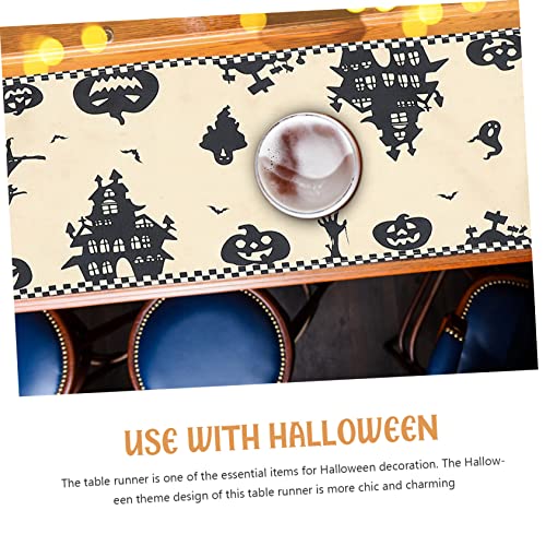 Nappe d'Halloween chemin de table lavable Cabilock : lot de 2 en tissu polyester - 5
