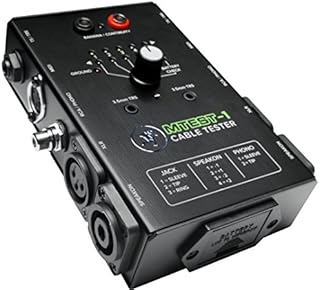 Mackie Cable Tester, 5-way switch Battery-Powered Connector Test, Black, (MTest-1)