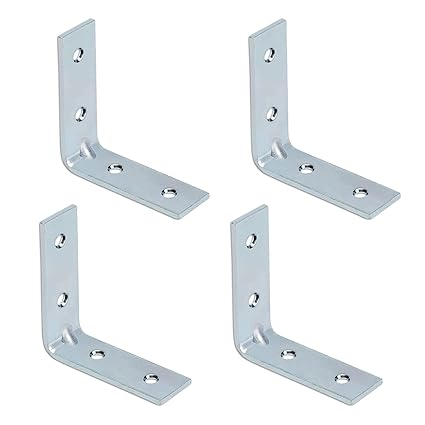 Tree House Wall Shelf Brackets,Heavy Duty L Bracket Corner Brace Support,Metal Joint Angle Bracket for Hanging,Floating Bracket for Reinforcing Chairs/Tables Shelves , (Small, 4)