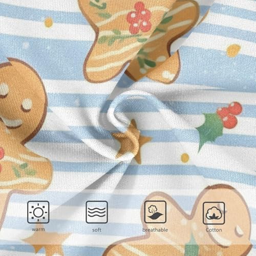 Christmas Gingerbread Man Soft Girls' Panties Comfort Underwear for Baby Girls in Sizes 2T,3T, 4T, 5T, 6Y and 8Y3