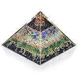 New Orgone Pyramid for Healing Heart | Black Tourmaline | Lapis Lazuli | Amazonite | Green Jade Orgonite Pyramid for EMF Protection - Crystal Chakra Stone Pyramid
