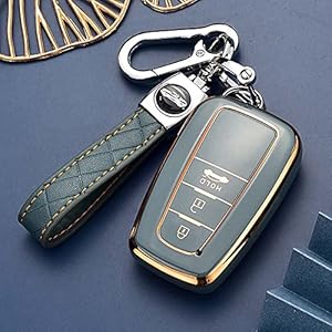 HIBEYO Smart autosleutelhoes past voor Toyota beschermhoes sleutelhoes cover TPU voor Camry Anel RAV4 Yaris 86 GT Prime…