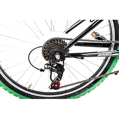 24 Zoll MTB Fahrrad Mountain Bike Fire Flash MTB Shimano 18 Gang schwarz Rh 36cm – Bild 3