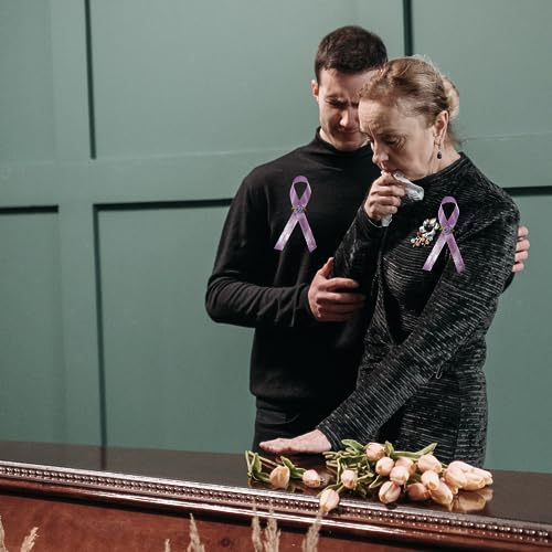 Personalized Memorial Service Funeral Ribbon Pins 20 Cross Religious Celebration of Life Custom Made Awareness Remembrance Anniversary Death Cross Sympathy Name Angel2