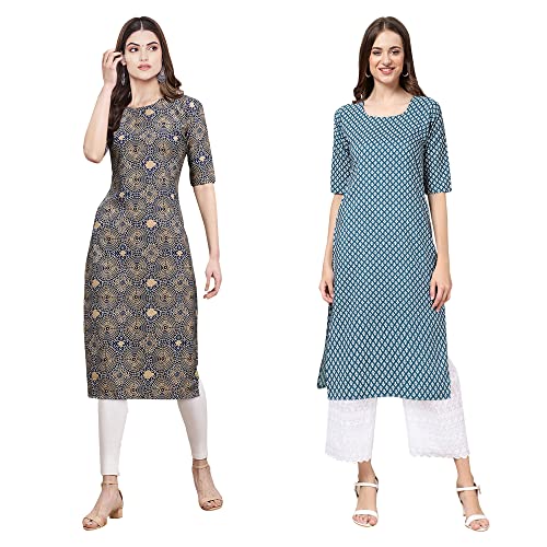 Image of Pinkmint Women's Crepe Floral Regular Kurta
