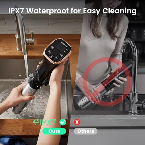 Image of BLITZHOME Sous Vide Cooker, IPX7 Waterproof Compact Sous Vide Machine Pro, with Recipes, Accurate Temperature & Timer, Fast Heating, 1100W Ultra Quiet Stainless Precision Immersion Circulator