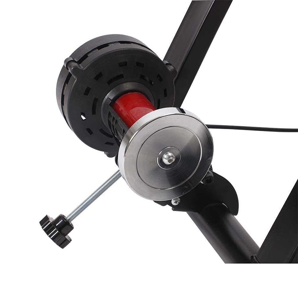 Bakaji Vélo Trainer Intérieur Support Rouleau Magnétique 6 Niveaux de Résistance Entraînement Cardio Fitness Montagne en Acier Pieds Réglable Structure Pliable