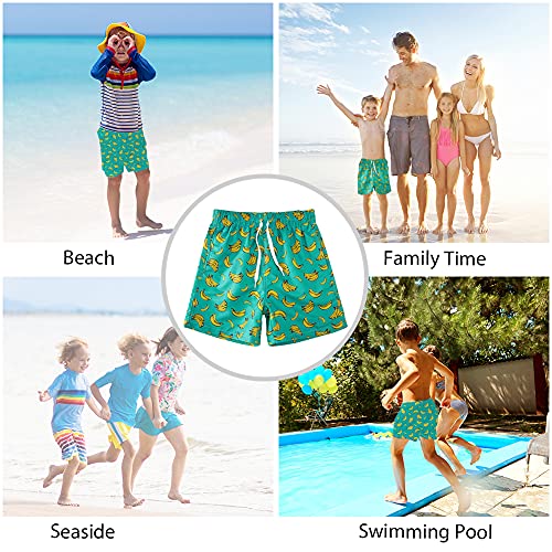 Cozople Boys Banana Swim Trunks Quick Dry Beach Board Shorts Soft Drawstring Elastic Waist Surf Swimsuit Casual Sports Running Shorts For Youth Kids Size 10-12 #TOP5