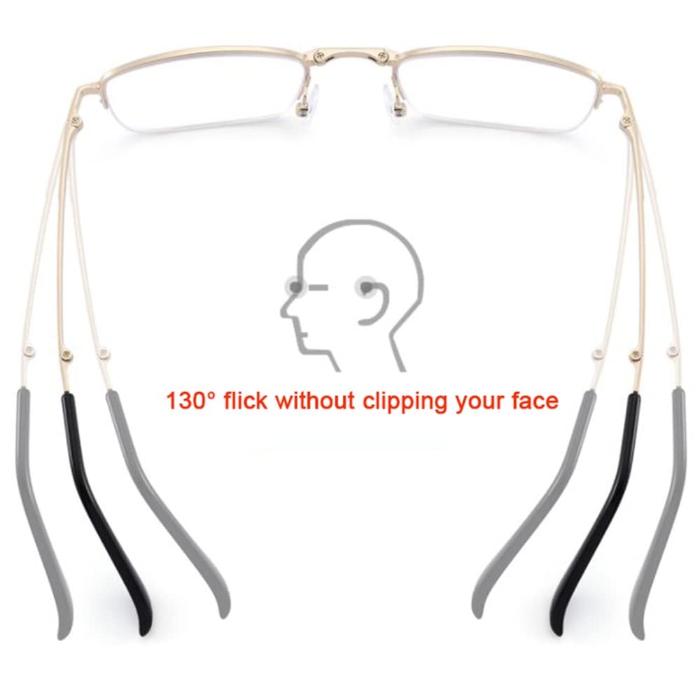 XUAN Gafas De Lectura Hombres Gafas Plegables Gafas De Lectura Multifocales Progresivas Gafas De Ordenador Anti Luz Azul Anti Reflejante (Size : 3.0 x)