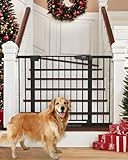 Cumbor 29.7-46" Baby Gate for Stairs, Mom's Choice Awards Winner-Auto Close Dog Gate for The House, Gifts for Mom, Easy Install Pressure Mounted Pet Gates for Doorways, Black