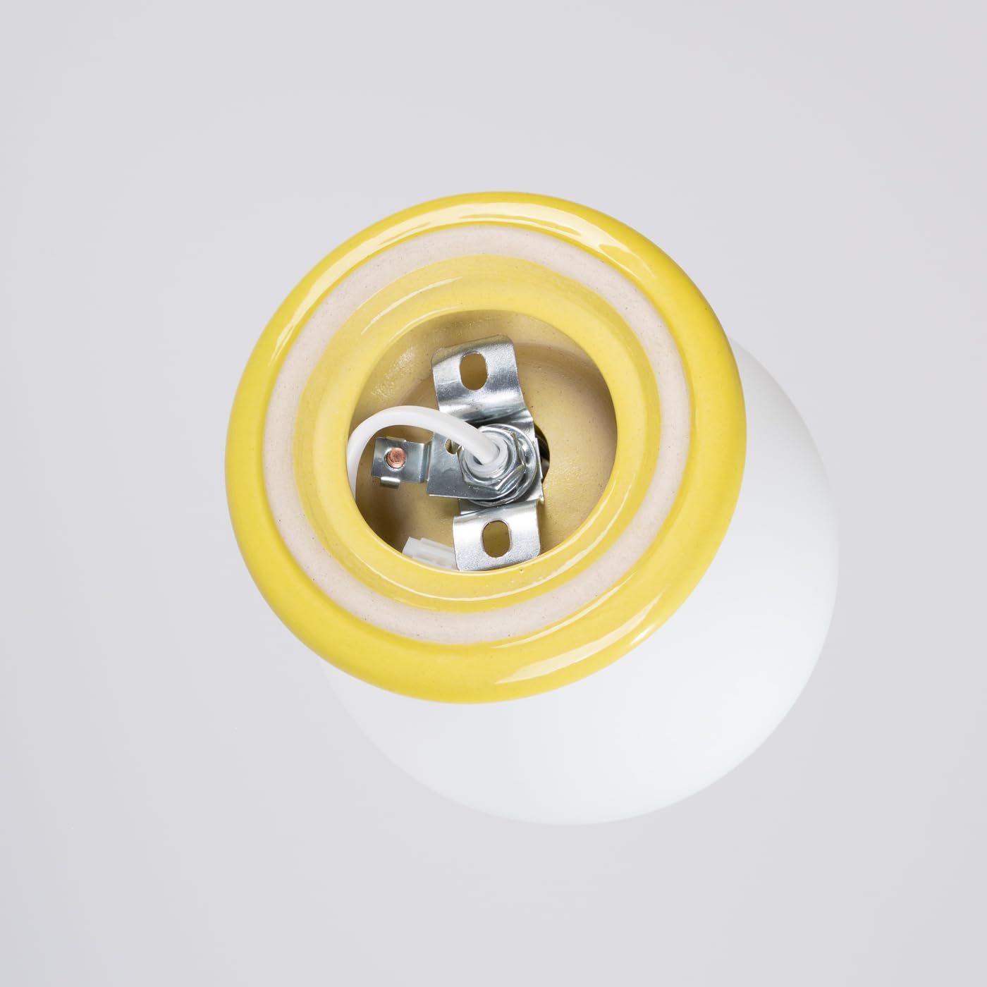SOLLUX lighting Applique da Interno - Lampada da Parete Ceramica Smaltata Vetro - 1 Paralume - Lampada LED Lampadina - Giallo Zori