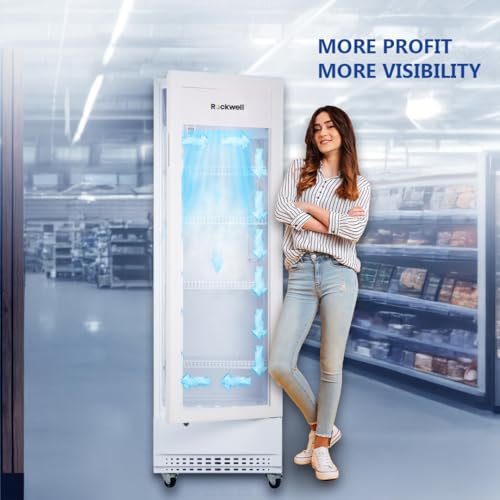 Image of ROCKWELL RVC320A, Visi Cooler, Single Glass Door, 4 Years Warranty, White (Internal LED, Heavy Duty, Dynamic Cooling)