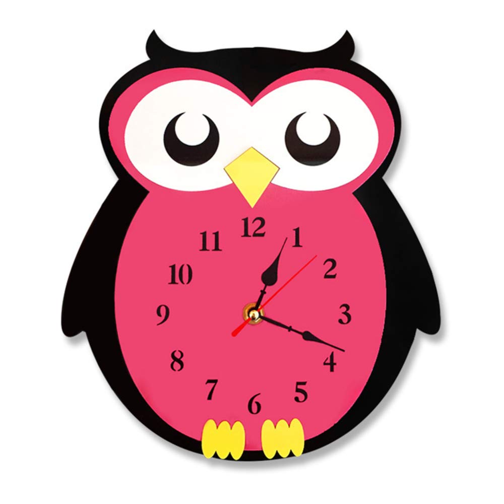 Amazon Co Jp 壁掛け時計 おしゃれ 連続秒針 置き時計 掛け時計壁掛け時計28cm漫画フクロウの形マウントアクリルクォーツムーブメントエレガントな外観と明るい色美しくて耐久性オフィススクールキッズルーム使用する耐久性があり 長期間使用することができ 損傷する