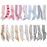 Zhamate 20Pcs Fashion Scarves for Women Multifunctional Purse Scarf Boho Neck Scarves for Headband Bag Hair Accessories Romantic Print