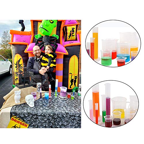 10 PCS Clear Plastic Graduated Cylinkers and Beakers Set,5 PCS Measuring Cylinker 10ml/25ml/50ml/100ml/250ml/ and 5 PCS Measuring Beaker 50ml/100ml/250ml/500ml/1000ml for School Science Lab,DIY - Thumbnail 5