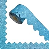 69Feet Bulletin Board Borders, Board Trims Shiny Decorative Border Trims Sparkle,Classroom Decor,Poster Board, Whiteboard, Wall Decoration, Party, Decoration with Classroom Border Panel(Blue)