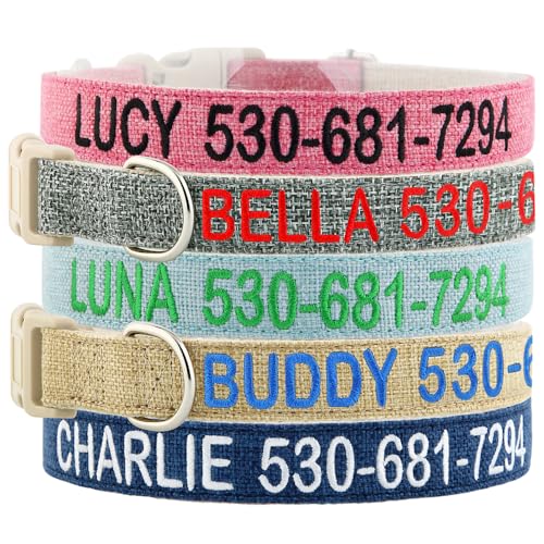 Personalized Hemp Dog Collar with Custom Embroidery