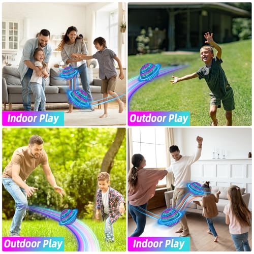 Taoxee Fliegender Ball LED, Magic Flying Orb mit Handsteuerung, Schwebender Hoverball Leuchtender Flying Spinner, Mini Drohne für Kinder Indoor/Outdoor, Cooles Spielzeug Geschenk für Jungen Mädchen