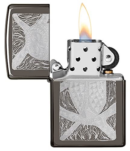 Zippo John Smith Gumbula Owl Design Black Ice Pocket Lighter