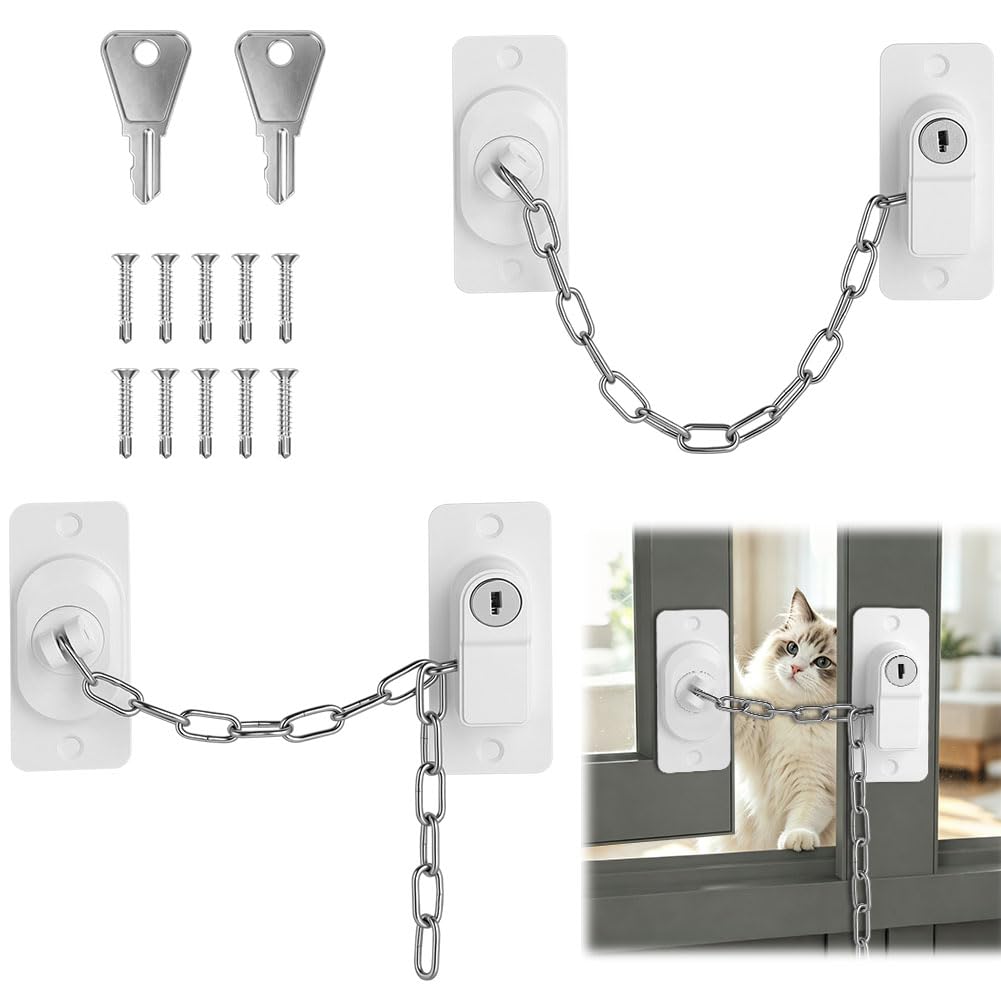 OSDUE 2 PCS Window Locks, Window Restrictor for Child Cat Pet Safety